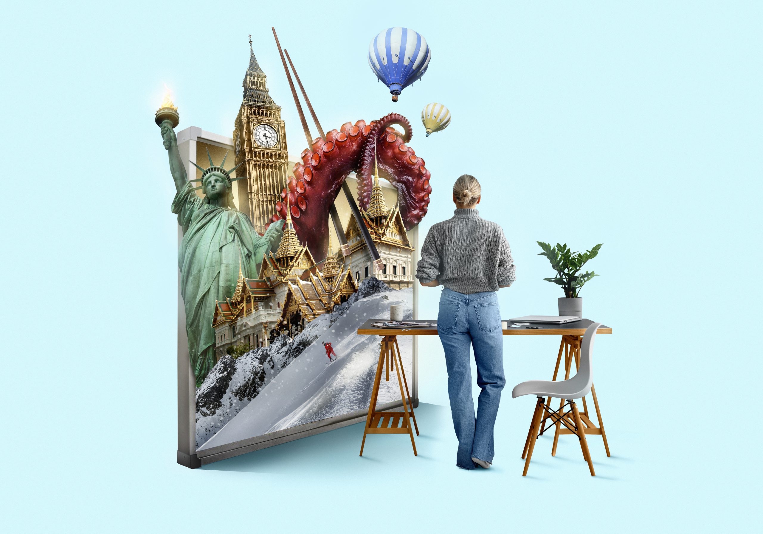 full shot woman creating vision board scaled